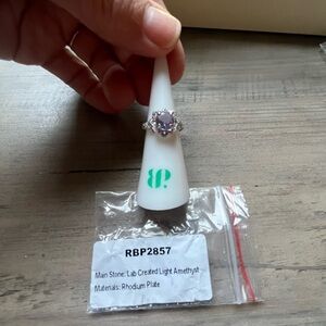 Bomb Party Kids ring adjustable lab created light amethyst